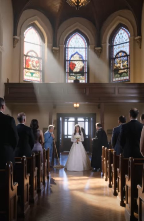 The Bride Stopped Her Wedding For The Janitor — Then The Photo In Her Bouquet Changed Everything