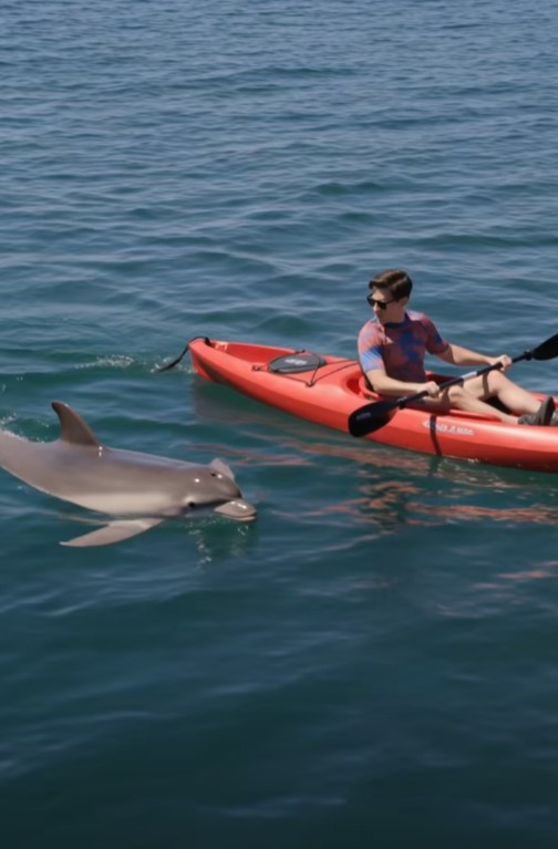 Tourists Thought the Dolphin Was Playing With a Kayaker — Then the Lifeguard Saw What Was Beneath Him