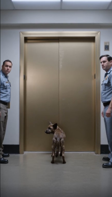 Soaked Stray Dog Refused To Leave The Elevator — Then An Officer Heard A Tiny Sound From Below