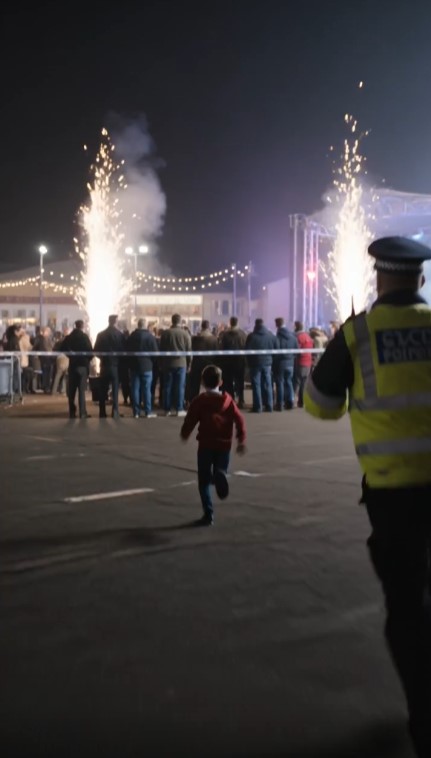 Little Boy Ran Toward The Fireworks Stage — Then Everyone Saw The Smoking Box