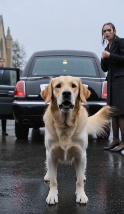 Dog Stops Funeral Car in the Middle of the Road — Then Daughter Sees His Collar and Freezes
