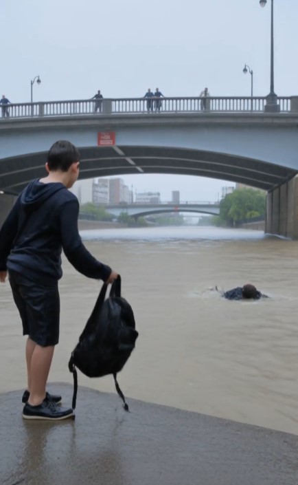 A Homeless Boy Saw a Man Drowning in the Flooded River