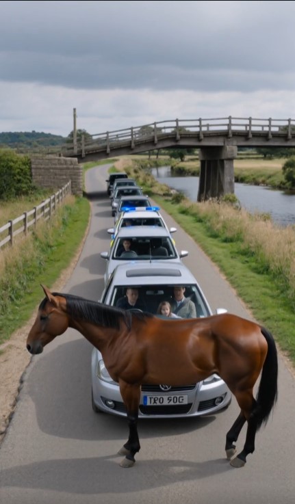 Drivers Honked When a Horse Blocked the Old Wooden Bridge