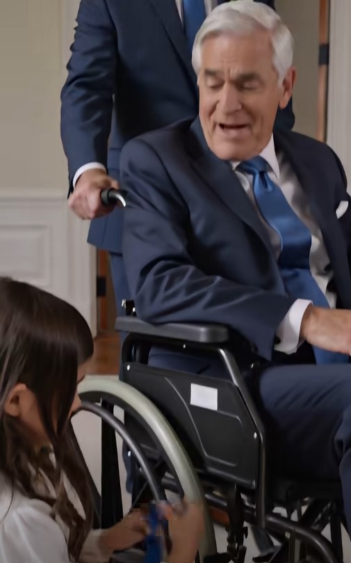 The Little Girl Stopped the Wedding Aisle—Then She Tied One Blue Ribbon to the Wheelchair