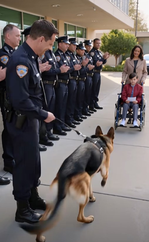 The Retiring Police Dog Walked Away From His Own Ceremony—Then Everyone Saw the Boy in the Wheelchair