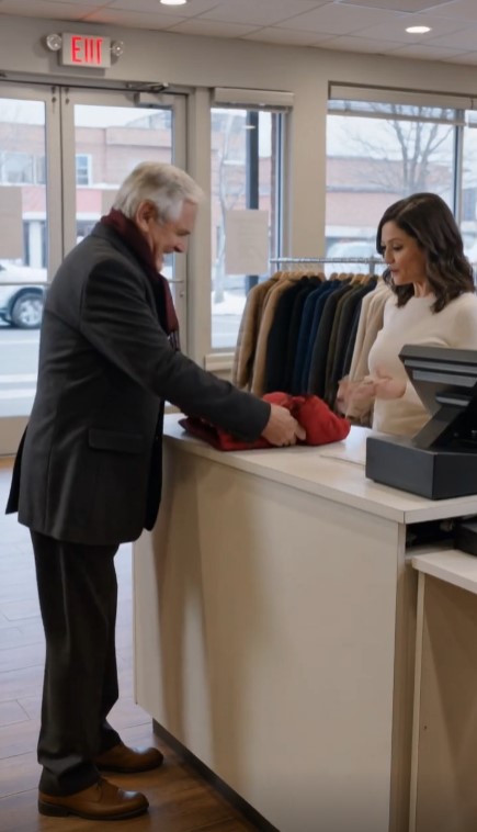 Old Man Bought the Same Red Children’s Coat Every Christmas for 11 Years — Then a Young Woman Walked Into the Store