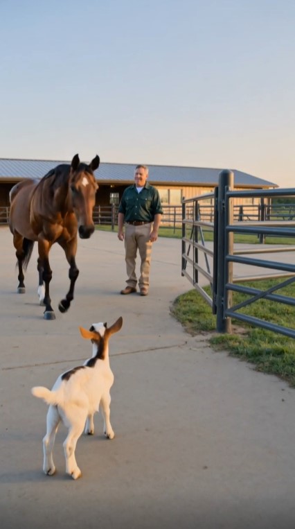 A Baby Goat Waited for an Elderly Horse Every Afternoon—Then the Farmer Realized Why