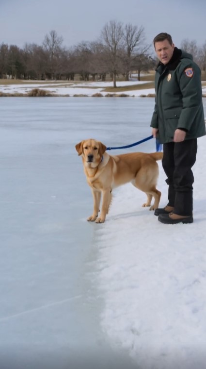 Golden Retriever Refused to Leave Frozen Lake Until Rescuers Discovered What Was Beneath the Ice