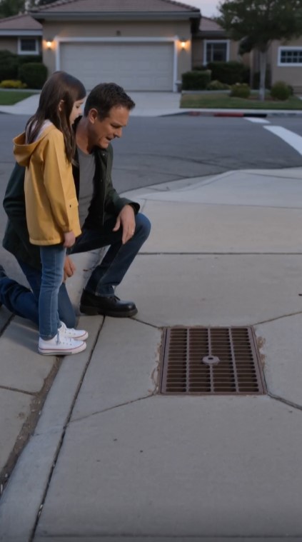 Little Girl Points to Storm Drain and Leads Rescuers to a Dog Everyone Had Stopped Searching For