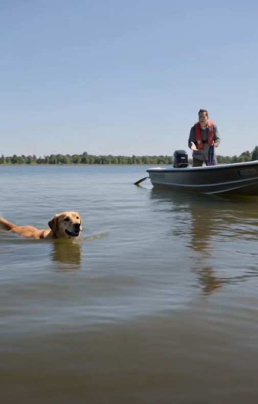 A Dog Swam Toward a Fisherman’s Boat—Then Led Him to Something Hidden in the Reeds