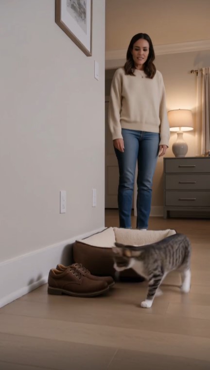A Rescue Cat Slept Beside the Same Old Shoes Every Night—Then Her Owner Found Two Initials Inside