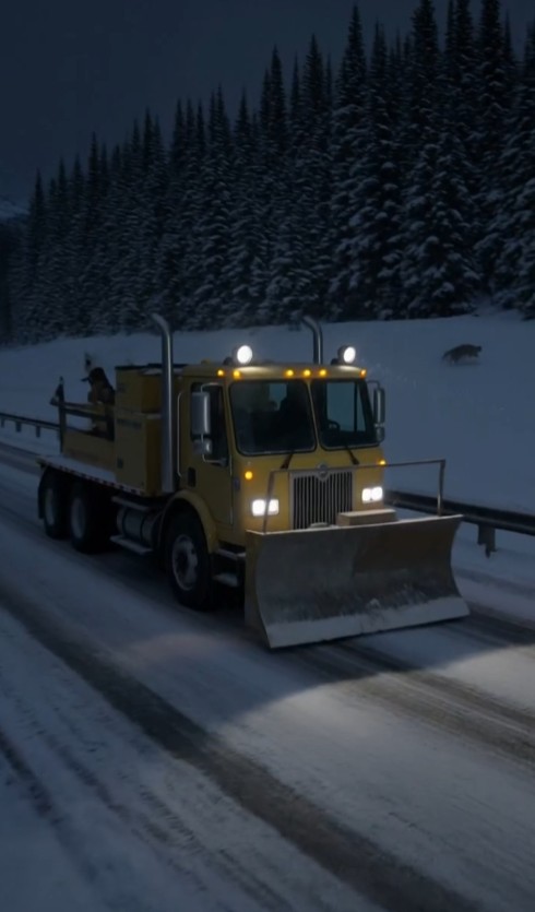 Snowplow Driver Followed by a Wild Wolf During a Blizzard — Then He Discovered Two Tiny Pups Trapped Beneath the Snow