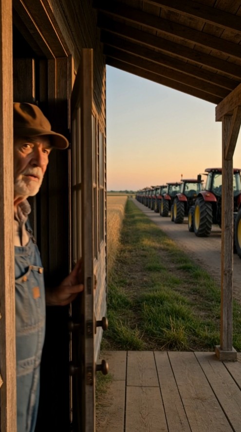 76-Year-Old Farmer Woke Up to 30 Tractors Outside His House — Then His Daughter Handed Him an Envelope That Made Him Cry